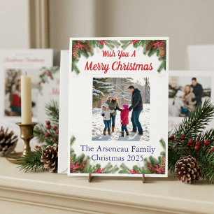 Simple Photo Merry Christmas Card Personalise