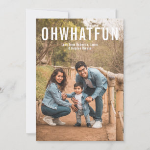 Simple Photo Merry Christmas Oh What Fun Holiday Card