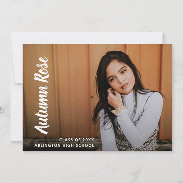 Simple Photo Modern Graduation Announcement (Front)