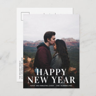 Simple Photo Modern New Year Holiday Postcard