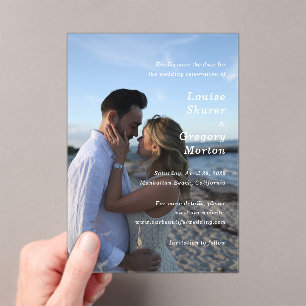 Simple Photo Modern Wedding Save the Date Acrylic Invitations