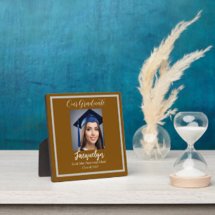 Simple Photo 'Our Graduate' Brown Personalise Plaque