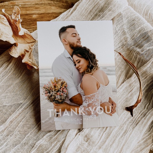 Simple Photo Overlay Wedding Thank You Card (Creator Uploaded)