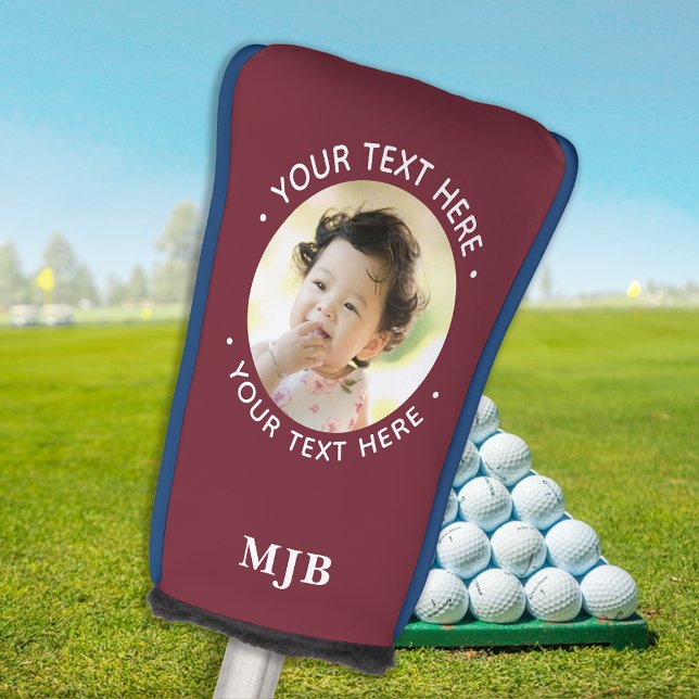 Simple Photo Personalised Monogram 3 Initial Golf Head Cover (Creator Uploaded)