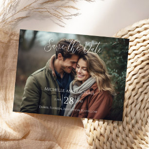 Simple Photo Save the Date Custom Wedding Announcement Postcard