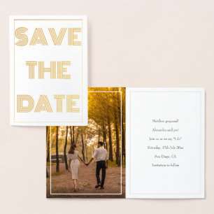 Simple Photo Save The Date Foil Card