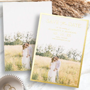 Simple Photo Save The Date Foil Invitation