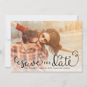 Simple Photo Save the Dates, Hand Lettered Script Save The Date