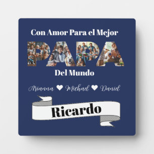 Simple Photo Script Best Dad Ever Spanish Plaque