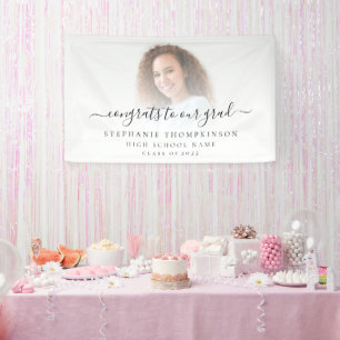 Simple Photo Script Congrats 2022 Graduation Banner