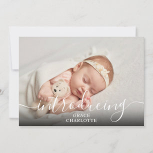 Simple Photo  Script Introducing Pink Girl Birth Announcement