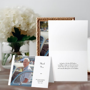 Simple Photo Small Folded Funeral Thank You Card