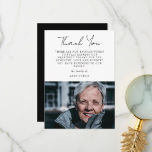 Simple Photo Sympathy Calligraphy Thank You Card