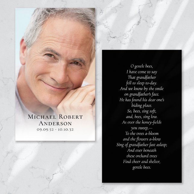 Simple Photo Sympathy Funeral Memorial Prayer Card (Creator Uploaded)