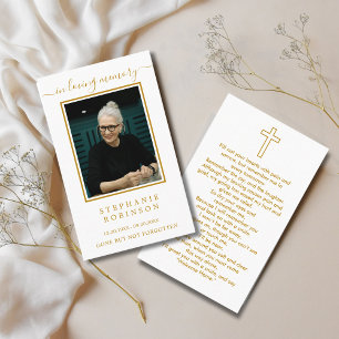 Simple Photo Sympathy Funeral Prayer Card