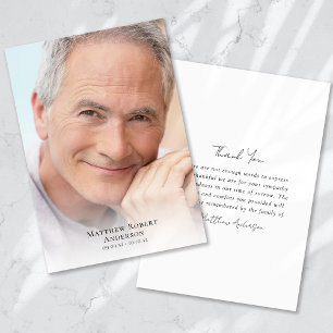 Simple Photo Sympathy Funeral  Thank You Card
