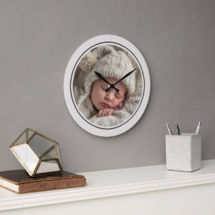 Simple Photo Template Personalized Frame Large Clock