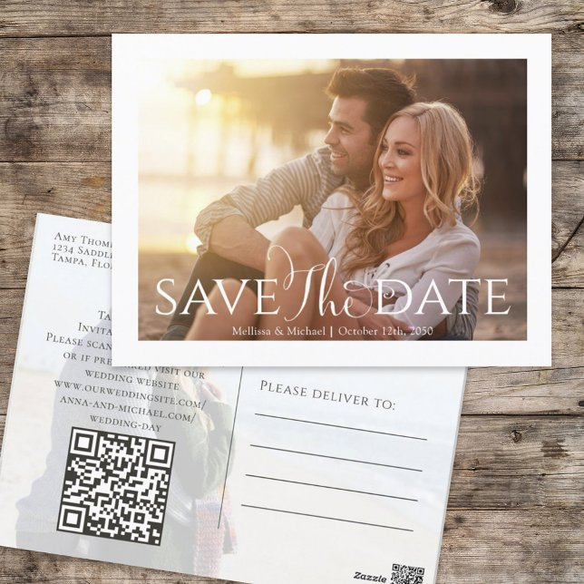 Simple Photo Template Wedding Script  Postcard (Creator Uploaded)