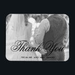 Simple Photo Thank You Elegant Wedding Magnet<br><div class="desc">Elegant and classic wedding thank you magnet with a simple design featuring a sheer overlay and "thank you" in a formal black calligraphy along with your name in a sans serif font, over your favourite photo. You may remove the sheer overlay by clicking the "customise" button. A traditional and classy...</div>