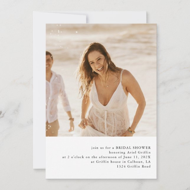Simple Photo Theme Bridal Shower Invitation (Front)