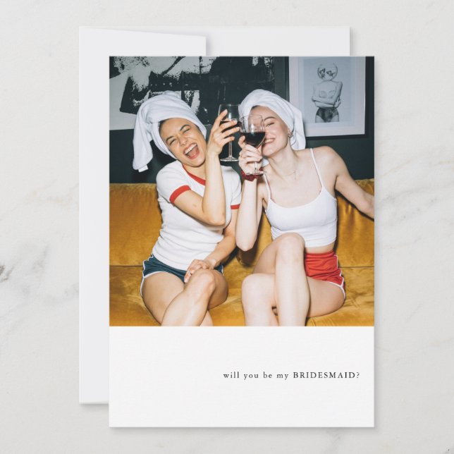 Simple Photo Theme Bridesmaid Proposal Invitation (Front)