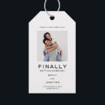 Simple Photo Typography Black White Save The Date Gift Tags<br><div class="desc">Simple and contemporary Save The Date with your photo and minimalist black typography on a white background. Easily personalise the text and replace the photo with your own. A photo cropped to square before uploading will work best so your subject fits correctly in the placeholder. You can also change the...</div>