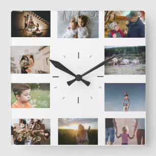 Simple Photo Wanclock Template Square Wall Clock