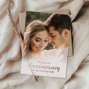 Simple Photo Wedding Anniversary Foil Card