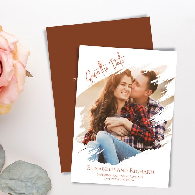 Simple Photo Wedding Save the Date (Wedding photo save the date cards)