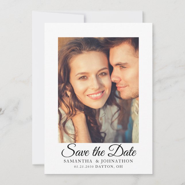 Simple Photo Wedding Save The Date Flat Card (Front)