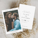 Simple Photo Wedding Save the Date Invitation<br><div class="desc">Simple Photo Wedding Save the Date Invitation with minimal typography and photo on the front. The back has additional details.</div>