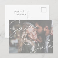 Simple Photo wedding save the date postcard