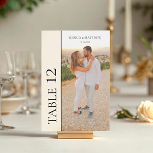 Simple Photo Wedding Table Number