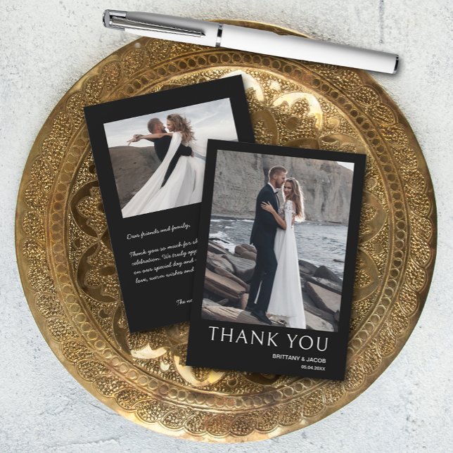 Simple Photo Wedding Thank You Card (SMALL 3.5" x 5" (you can change the size when ordering.))