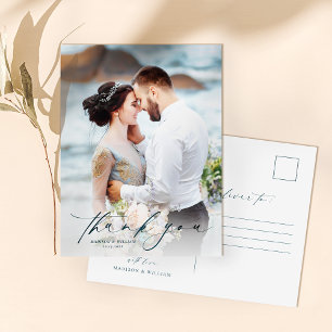 Simple Photo Wedding Thank You  Postcard