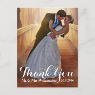 Simple Photo Wedding Thank You Postcard