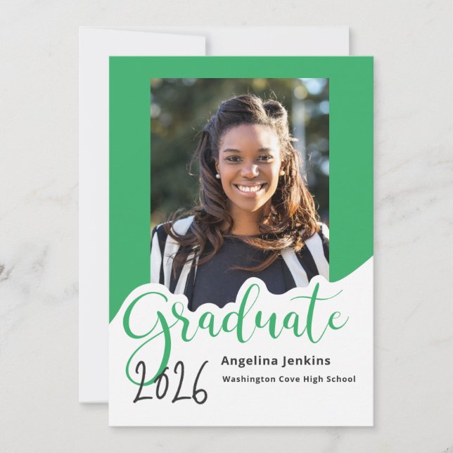 Simple Photo Whimsical Green 2025 Announcement (Front)