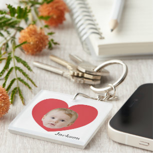 Simple Photo With Heart Key Ring