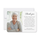 Simple Photo Your Message Funeral Thank You Card
