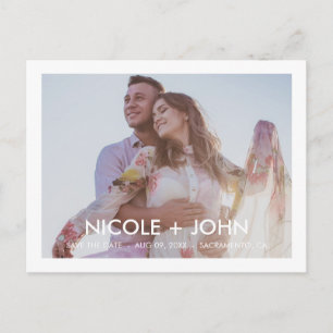 Simple Photoframe Save the Date Postcard