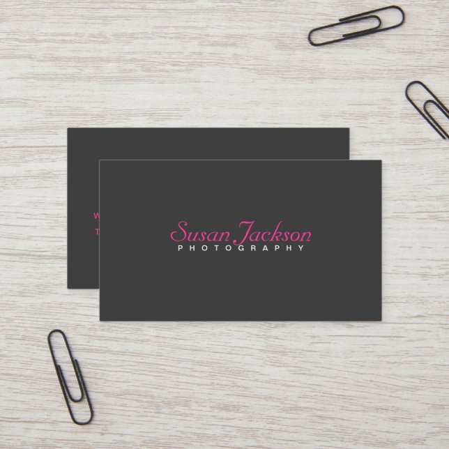 Simple Photographer Business Card (Front/Back In Situ)