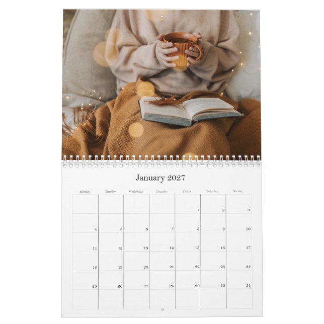 Simple Photographic 2025 Wall Calendar  (Jan 2027)