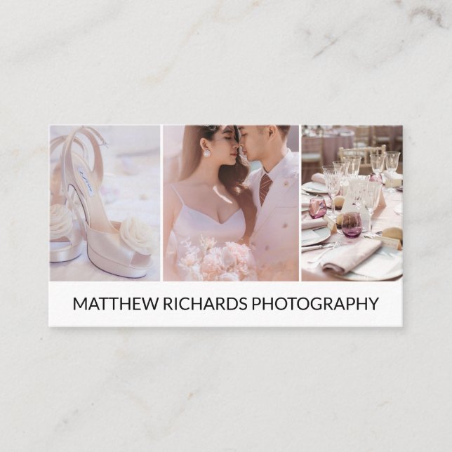 Simple Photography Service Photo Business Card (Front)