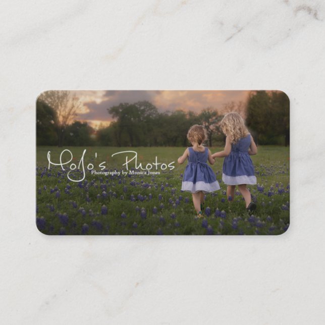 Simple Photography With Watermark Business Card (Front)