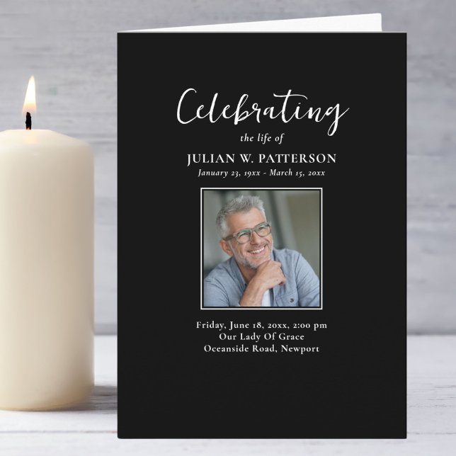 Simple Photos Celebration of Life, Funeral  Programme (Creator Uploaded)