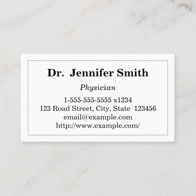 Simple Physician Business Card (Front)