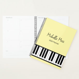 Simple Piano Pianist Music Teacher Yellow Planner