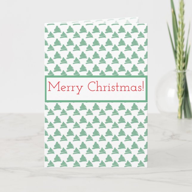Simple Pine Tree Christmas Corporate Greeting  Holiday Card (Front)
