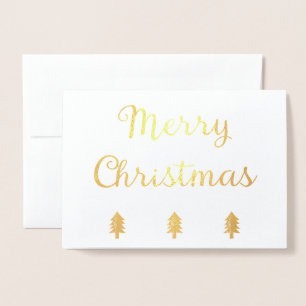 Simple Pine Tree Merry Christmas Foil Card