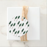 Simple Pine Trees Forest Minimal Clean Nature Gift Favour Tags<br><div class="desc">Change the colours and add your own text to this fun gift tag. Let me know if you'd like something custom made. Check my shop for lots more colours and patterns!</div>